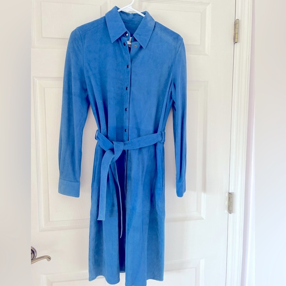 Iris And Ink Blue Suede Dress Size 8 - Picture 1 of 11